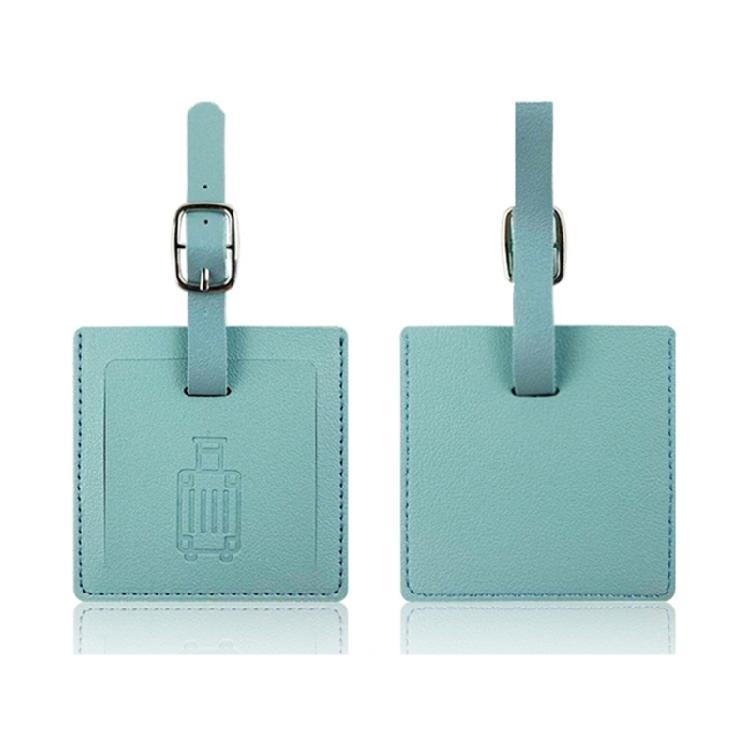 Suitcase Square Label PU Leather Labels School Bag Name Card for Trip Security