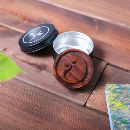 Oaec Aroma Stone, Black Walnut Wooden Aroma Dish, Portable Aroma Pot, Canned Aroma Stone, Solid Wood, for Sleep, Meditation, Aroma Oil, Air Freshener,