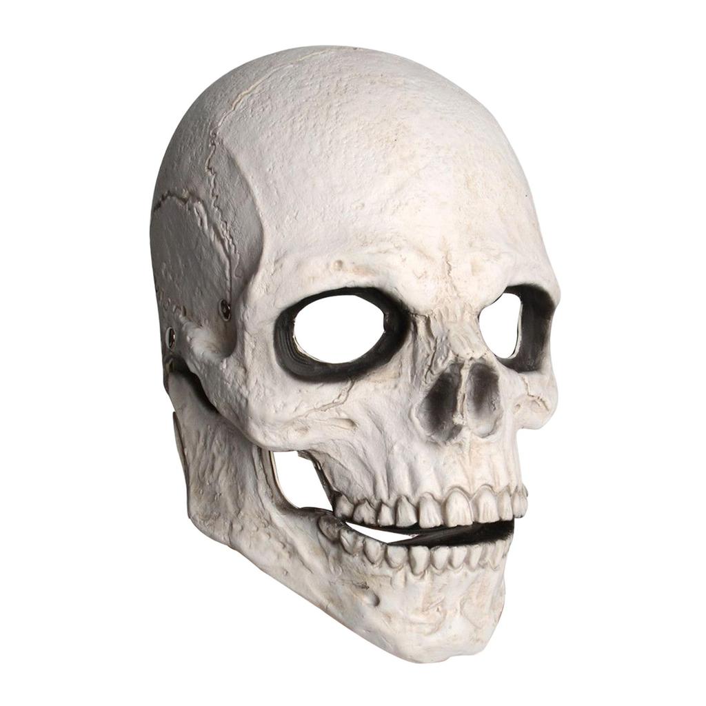 Maschera Teschio Realistica con Mascella Mobile Spaventosa Decorativa Casco in Lattice Casco Scheletro per Cosplay Costume Outdoor Adulto Carnevale