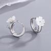 Cute Baby Princess  Silver Needle Shell Petal Small Hoop Earring For Girl Child Wome Beautiful Aros Huggies Earring