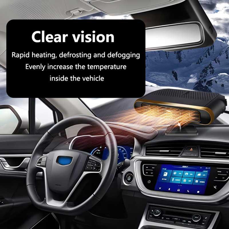 New Electric Car Heater Air Cooler Fan 12V Portable Demister Defroster Heating Fan 200W Dryer Windshield Defogging Accessroi