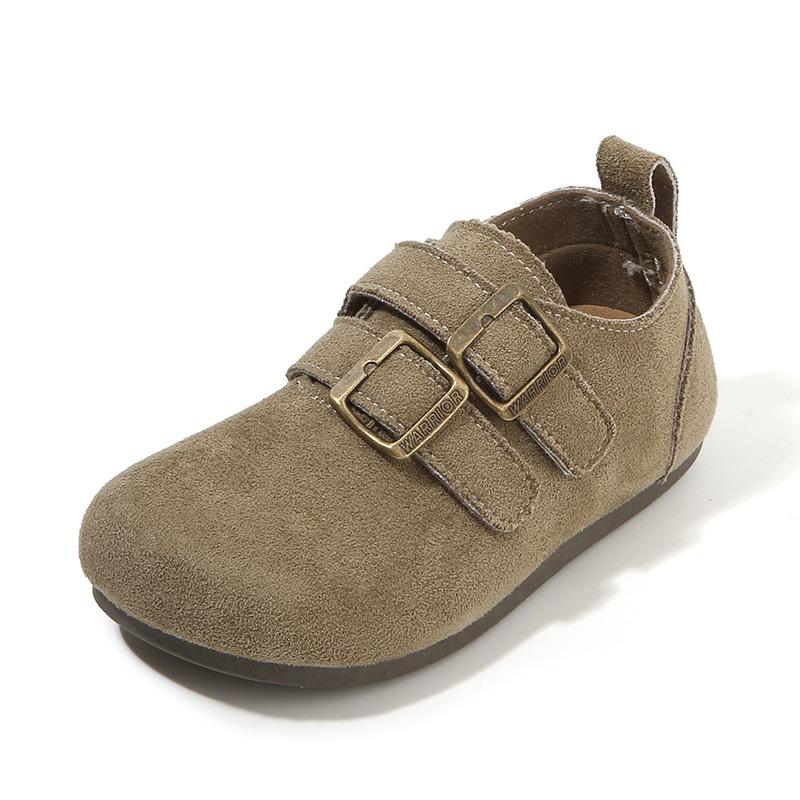 Spring Autumn Soft Sole Kids Vintage Leather Shoes Toddler Casual Loafers Comfortable Preschool Sneakers