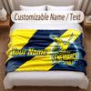 Fenerbahçe FC Printed Flannel Blanket Custom Name Text Soft Warm Throw For Bedroom Holiday Gift