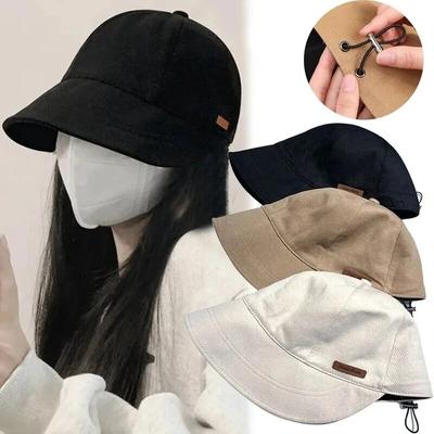 Damen Faltbarer Sonnenhut Sommer Outdoor Strand Fischerhut Sonnenschutz UV-Schutzkappe Verstellbar Baumwolle Breite Krempe Bucket Caps