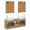 Bathroom Furniture Set 5 pcs Artisan Oak Engineered Wood and Glass