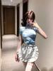 Chinese Niang Qipao Lingerie Apron Maid Outfit - Retro Mini Skirt Two-Piece Set