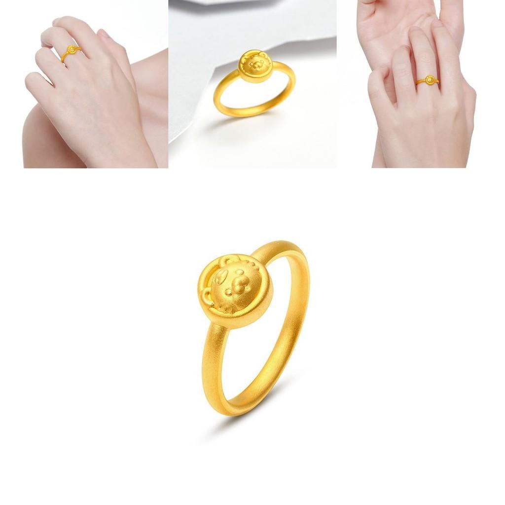 Unique Gold-plated Brass Tiger Ring Featuring Adorable Cartoon Style For Womens Gift Ideas