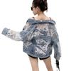 Kot Ceketler Yaz Uzun Kollu Büyük Boy kadın Ceket Gevşek Dantel Patchwork Üst Bayan Denim Ceket