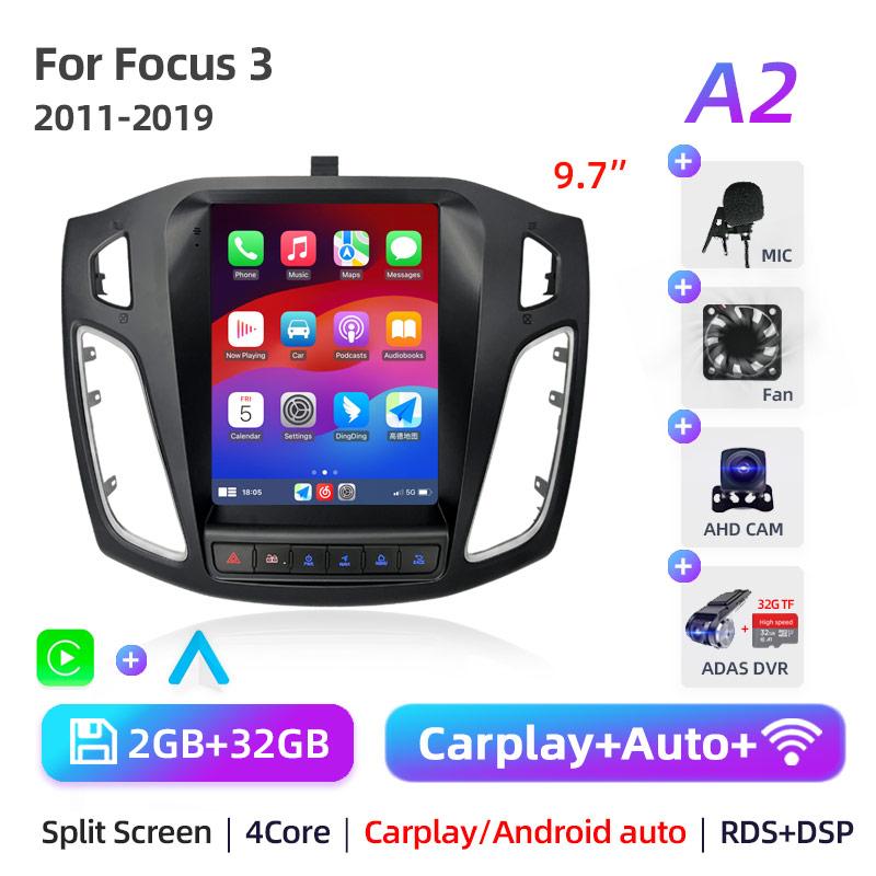 8Core 2 Din Android 12 Car Radio for Ford Focus 3 Mk 3 2011 2012 - 2019 Multimedia Video Player 2Din Carplay Auto Stereo DVD