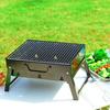 Grill BBQ Holzkohlegrill Edelstahl Klein Mini BBQ Werkzeugsatz Outdoor Kochen Camping Picknick Strand Tragbarer BBQ