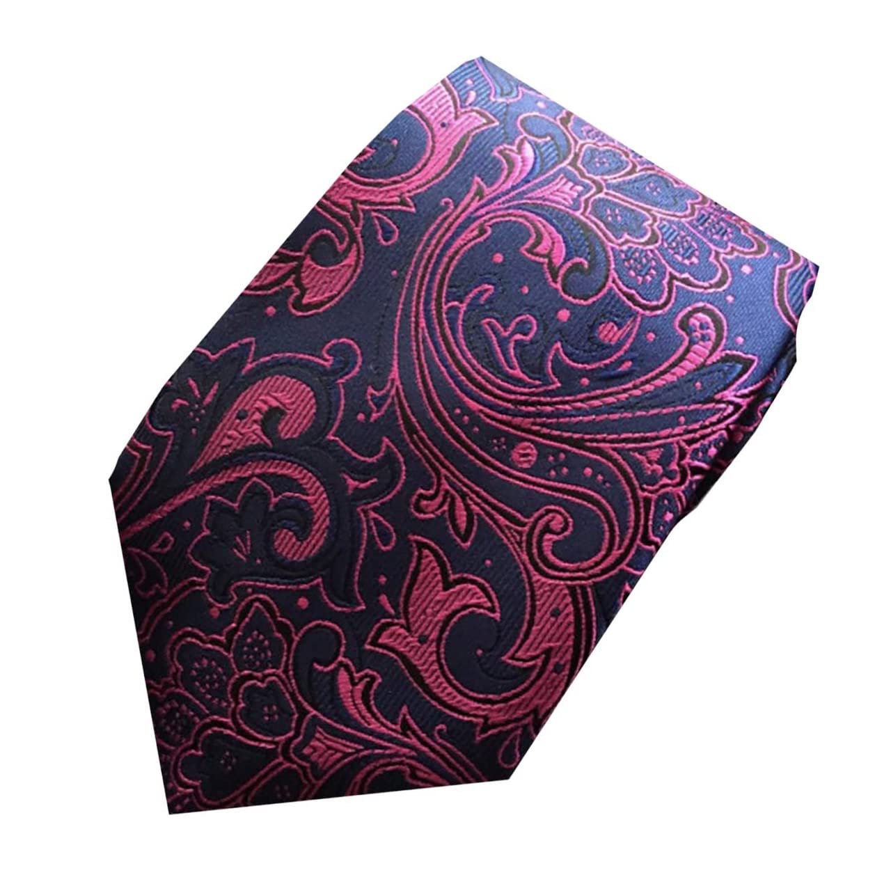 ONE LIMITATION Business Necktie, Paisley Solid Pattern, Stylish for Men, NK004 (Pink)