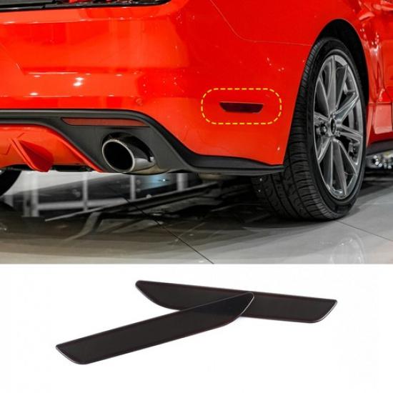 Smoked Black Wheel Eyebrow Light Cover Trim Strips Bezels for Ford Mustang 2015+