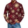 Men's Casual Style Solid Color Loose  Shirt Long-sleeved Top