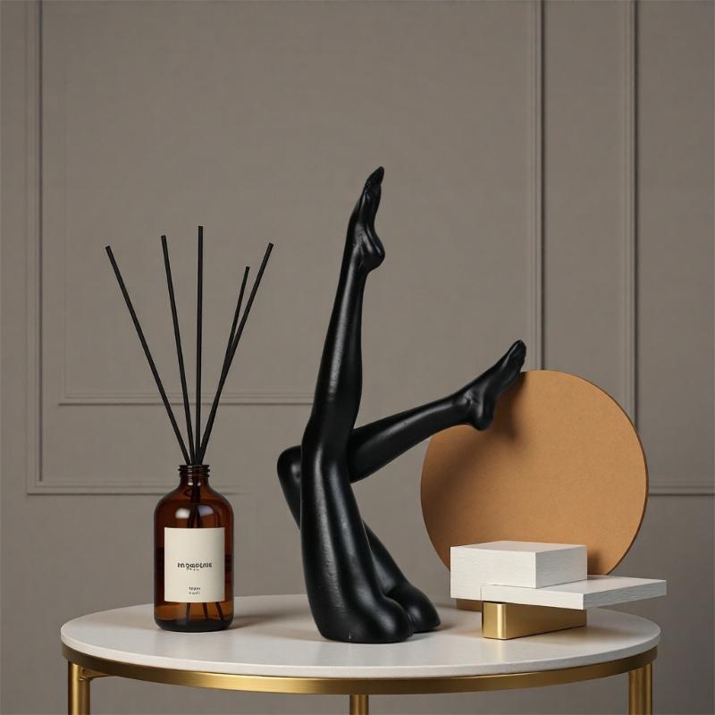 Modern Art Abstract Female Leg Sculpture Elegant Home Office Decors Resin Statue For Living Room Coffeehouse Ornament