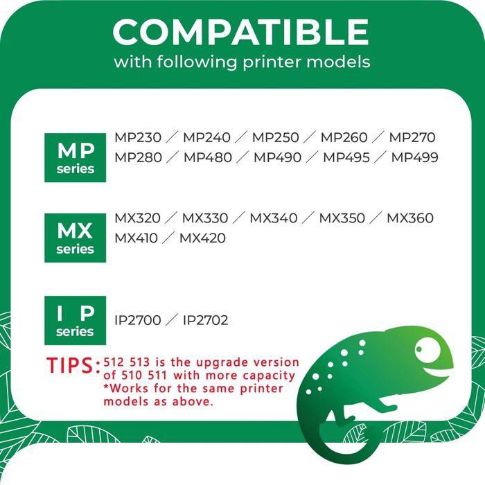 Cartouche d'encre remanufacturée - 1001 PILES BATTERIES - CL‑513 / 513XL - Couleur 13 ml - Compatible Canon Pixma - Chip intelligent
