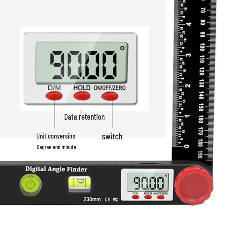 4-in-1 Digital Angle Ruler with Level for Woodworking and Measurement