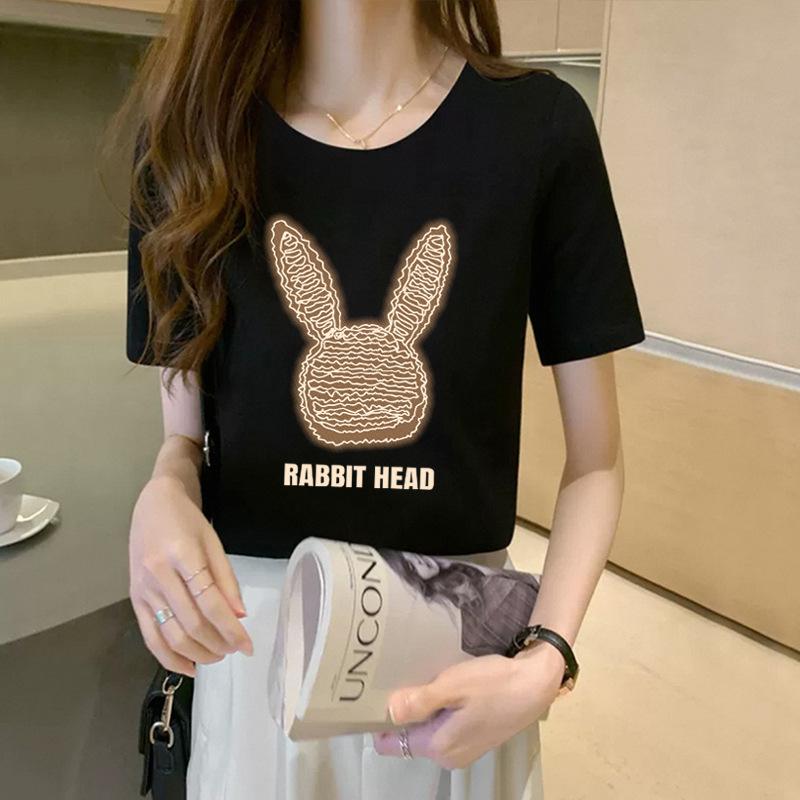 Women's New Summer Loose Round Neck Pure Cotton Versatile T-shirt Thin Top
