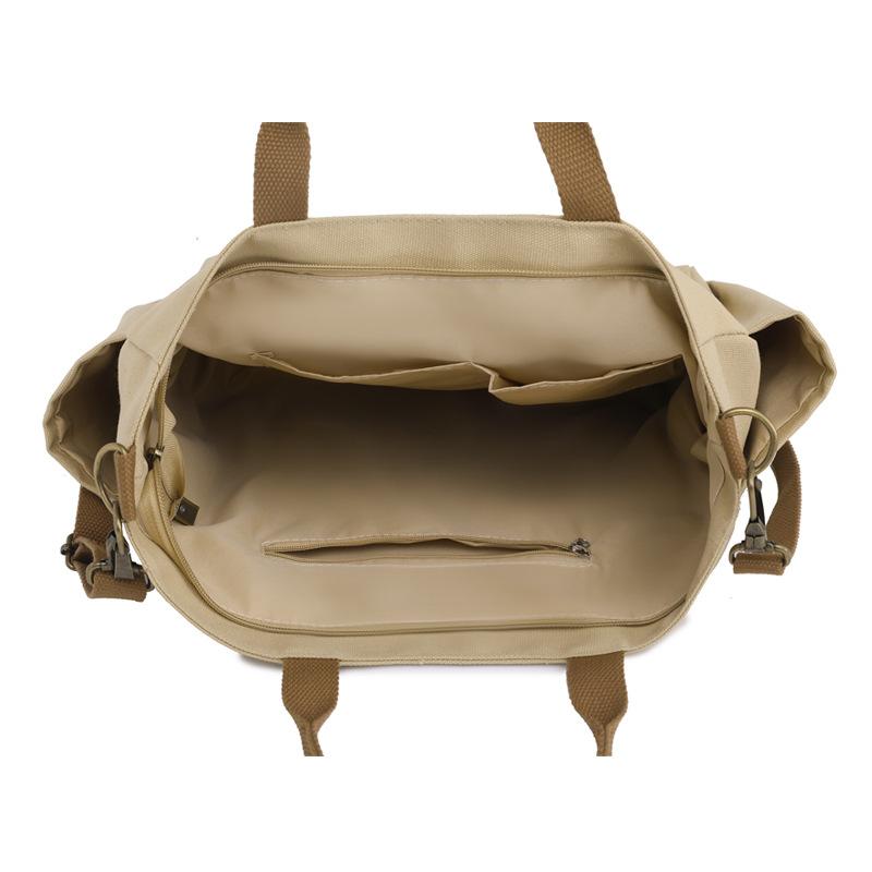 Women's Bag, Large Capacity Canvas Handbag, Fashionable Short Distance Lightweight Travel Bag, Simple Casual Shoulder Bag