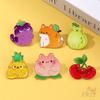 6Pcs/Set Q Funny Fruit Cats Brooches - Doodle Enamel Backpack Button Pins Badges