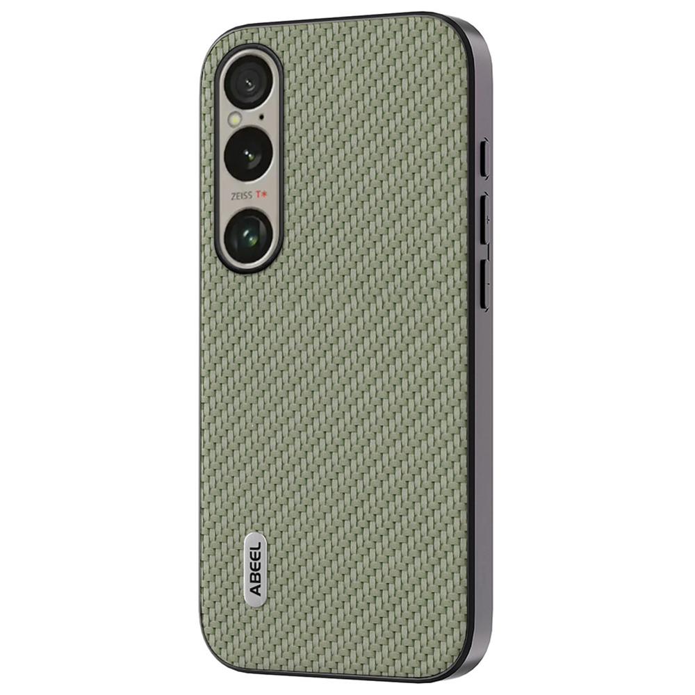 

ABEEL For Sony Xperia 1 VI Carbon Fiber Texture Case Leather Coated PC+TPU Phone Cover Green