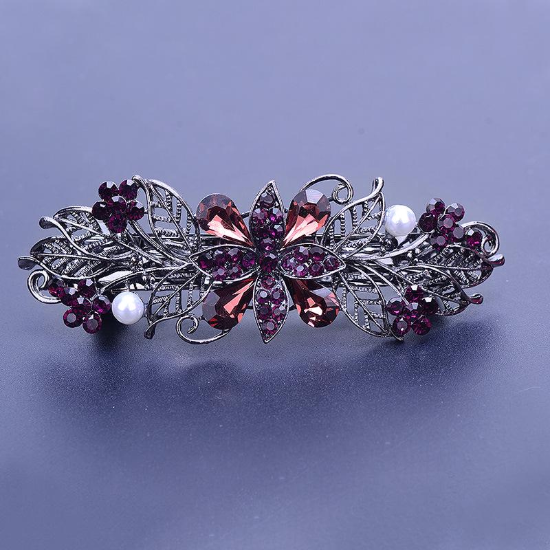 Korean Rhinestone Crystal Hair Clip for Women - Large Alloy Hairpin & Ponytail Accessory