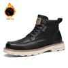Fashion 2025 Mens Thick Bottom Boots Leather Fashion Non-Slip Motorcycle Ankle Boots British Style Comfortable Versatile Business Shoes