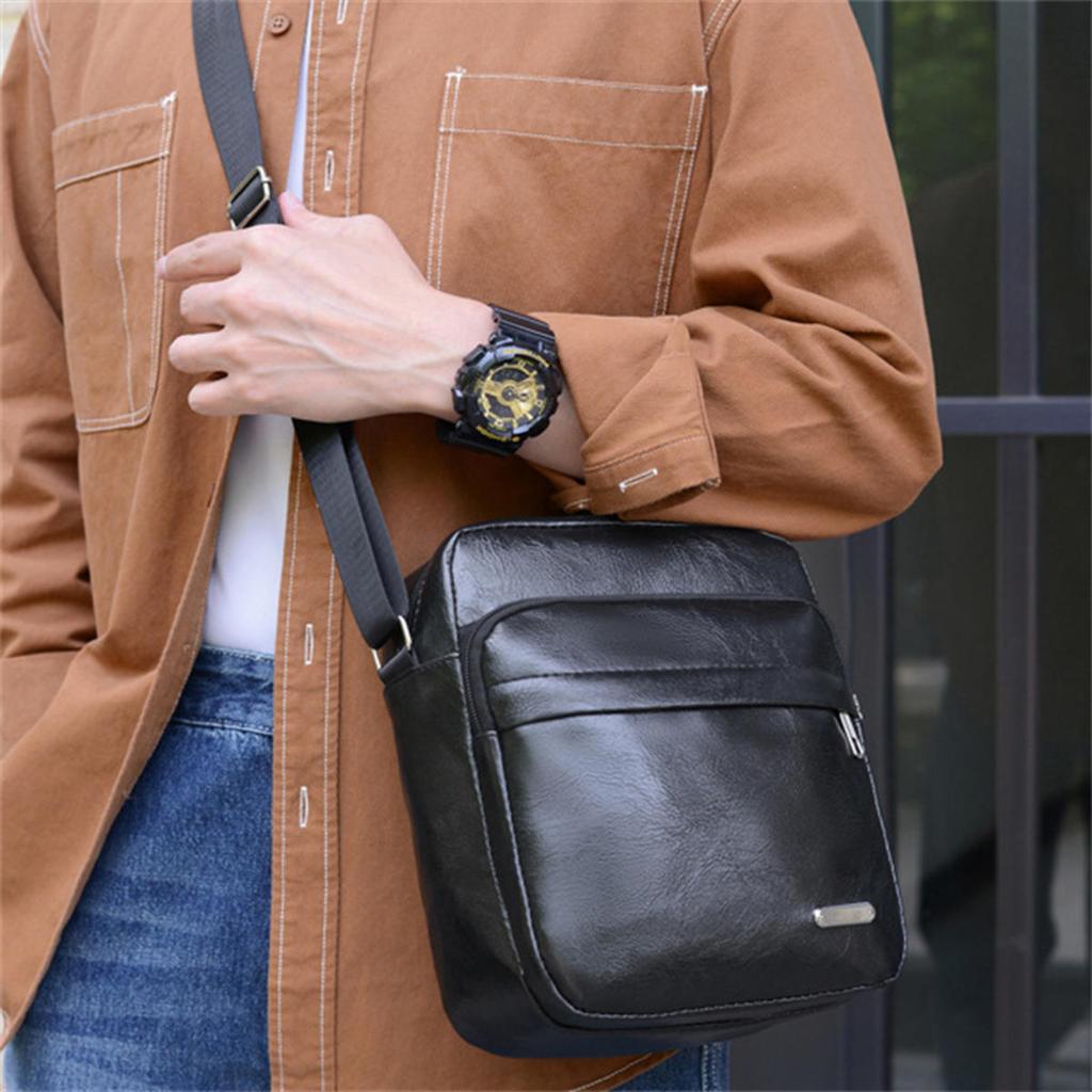 Męska torba crossbody na ramię w stylu retro, duża pojemność, lekka, biznesowa torba listonoszka na podróż