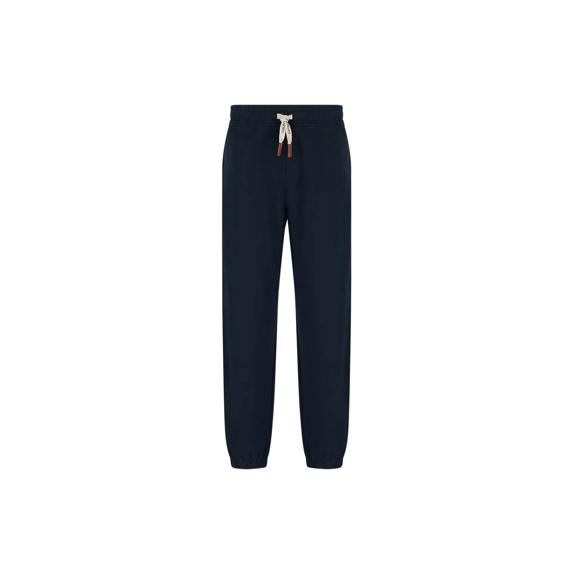 Emporio Armani FW22 Solid Color Drawstring Cuffed Sweatpants Men bottoms Navy 6L1P891-JXDZ1-0920 XS