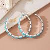 Bohemia Turquoises Earrings Silver Color Round Hoop Earrings for Women Vintage Female Party Earring Fashion Jewelry Accessories