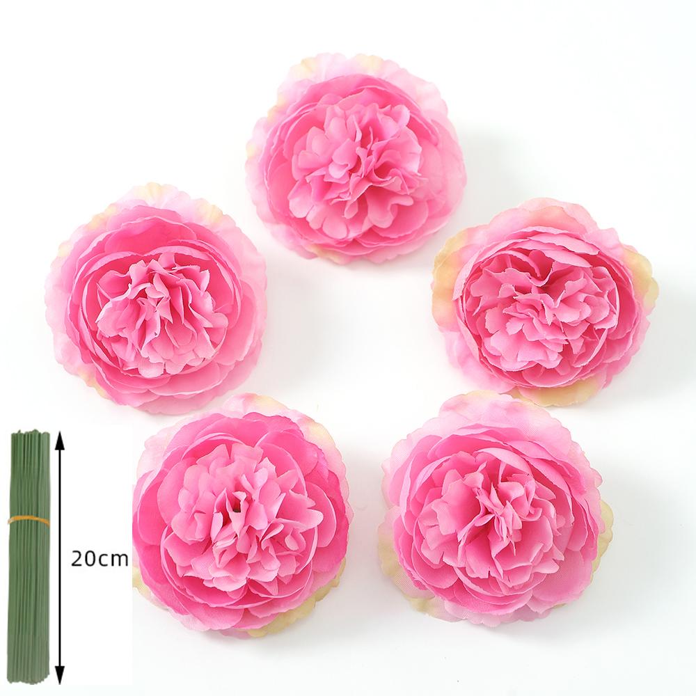 5/10 Stück Rose Künstliche Blumenstrauß Seide Kunstblume für Heimdeko Garten Hochzeit Braut Dekoration Outdoor Vase Ornament