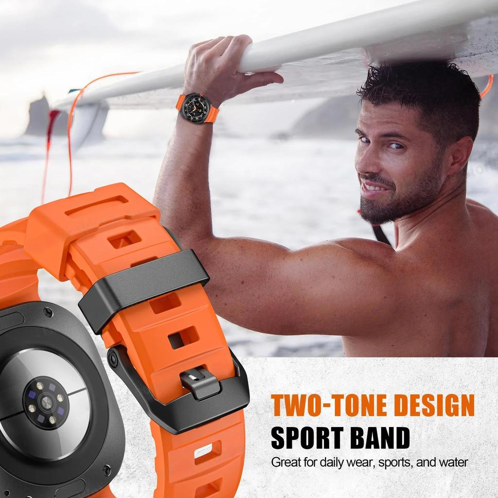 Soft Rubber Band For Samsung Galaxy Watch 8 Classic 46mm Strap Man Sport Bracelet for Samsung Galaxy Ultra 47mm Curved End Watch 8 44mm 40mm Wristband
