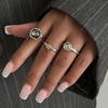 Minimalist Acrylic Rhinestone Open Ring For Women Fashion Korean Irregular Geometry Adjustable Knuckle Ring Jewelry Lady Gifts