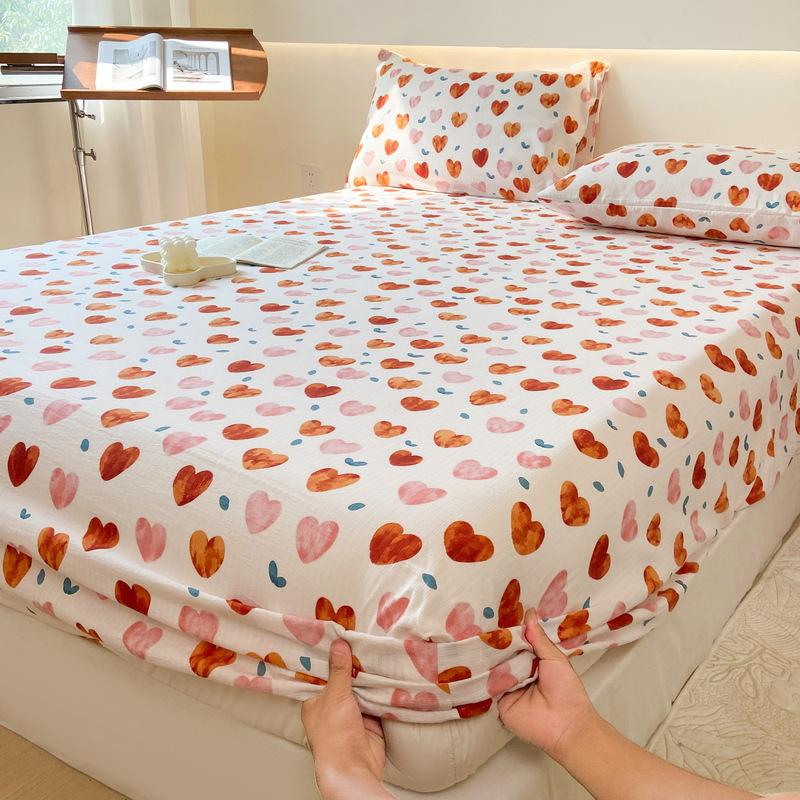 

Простыня с эластичным мытым хлопковым голубым цветочным принтом, простыня на подкладке, одинарный/королевский/королевский наматрасник для двуспальных кроватей 90x200cm 1pc