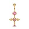 Dainty Zircon Pendant Belly Button Ring for Women Shiny Crystal Star Navel Jewelry Rust-proof for Beach Vacation