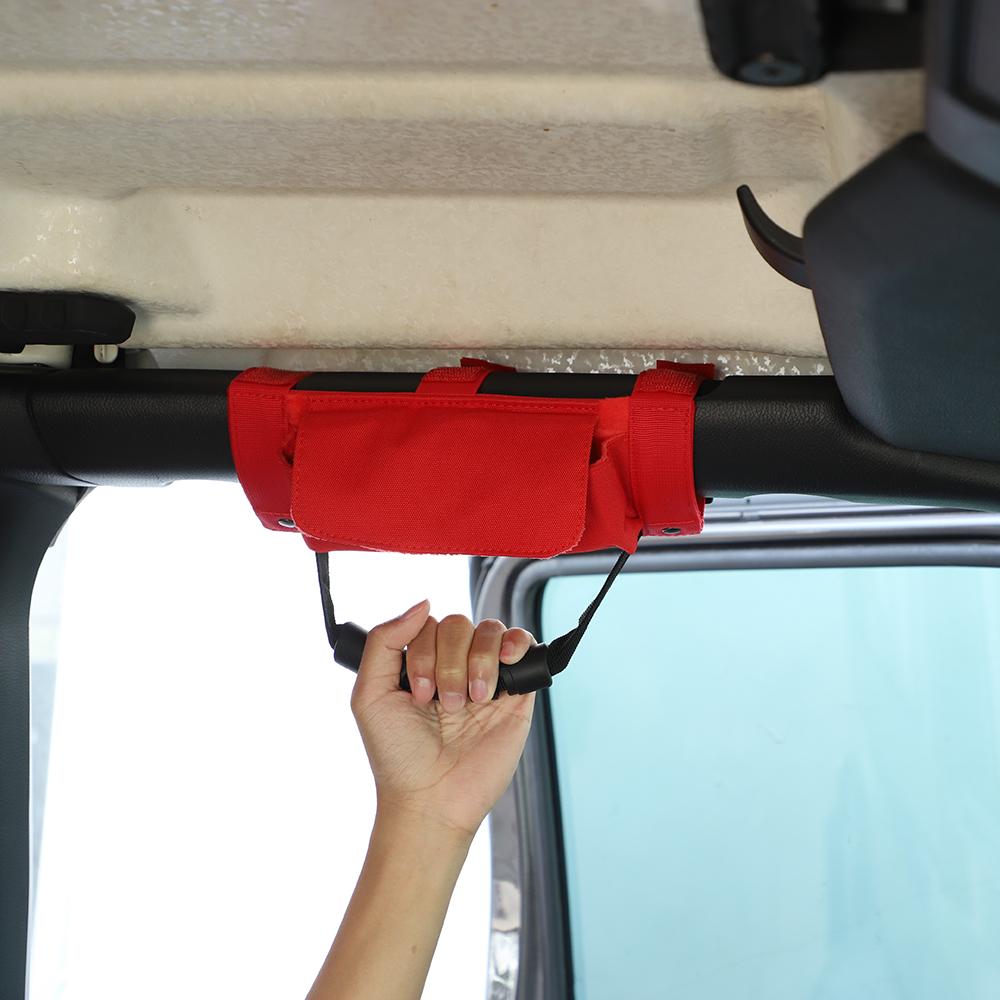 Car Door Top Grab Handle With Storage Bag For Jeep Wrangler  BJ40 Interior Accessories