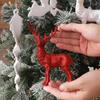 Weiße glitzernde Schneeflocken Weihnachtsdekoration Weihnachtsbaumhänger Elch-Ornamente Neujahrsgeschenke 2025 Party Heim Zimmer Statue Dekor