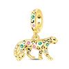 925 Silver Gold Series DIY Charms Beads Inlaid Zirconium Sun Leopard Pendants Fit Bracelet DIY Jewelry Making
