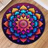 Bohemian Mandala Round Rug Non Slip Vintage Geometric Floral Circle Carpet for Living Room Bedroom Home Decor Floor Mat