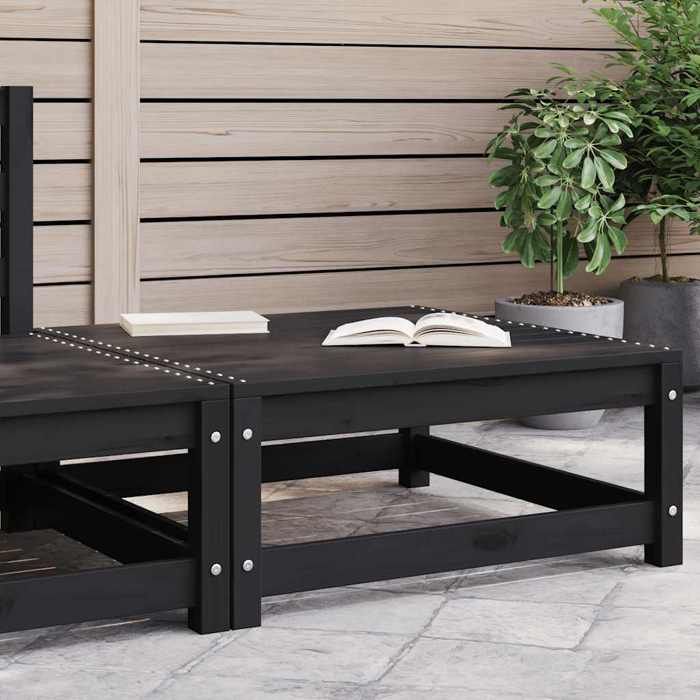 VidaXL Repose-pied de Jardin Repose-pied de Patio Meuble de Terrasse Meuble de Jardin Tabouret d'Extérieur 70x70x30 cm Noir 805674