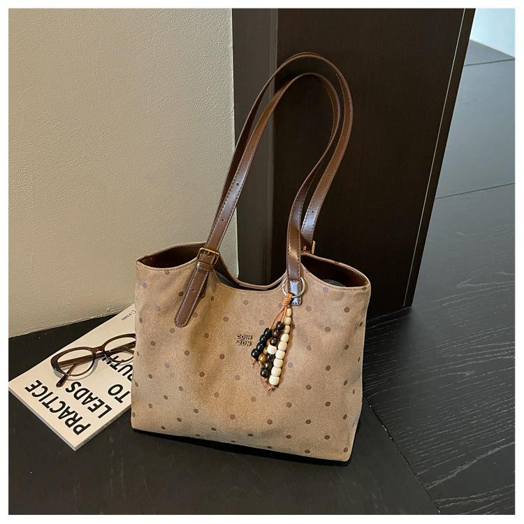 Polka Dot Women's Versatile Tote Bag - Large Capacity Niche Fashion Shoulder & Crossbody Bag