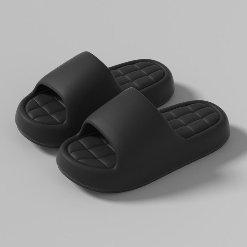 

Slippers with a poop like feel for summer, simple household use, EVA thick sole, height increasing, anti slip, couple s cool slippers 36-37 чорний
