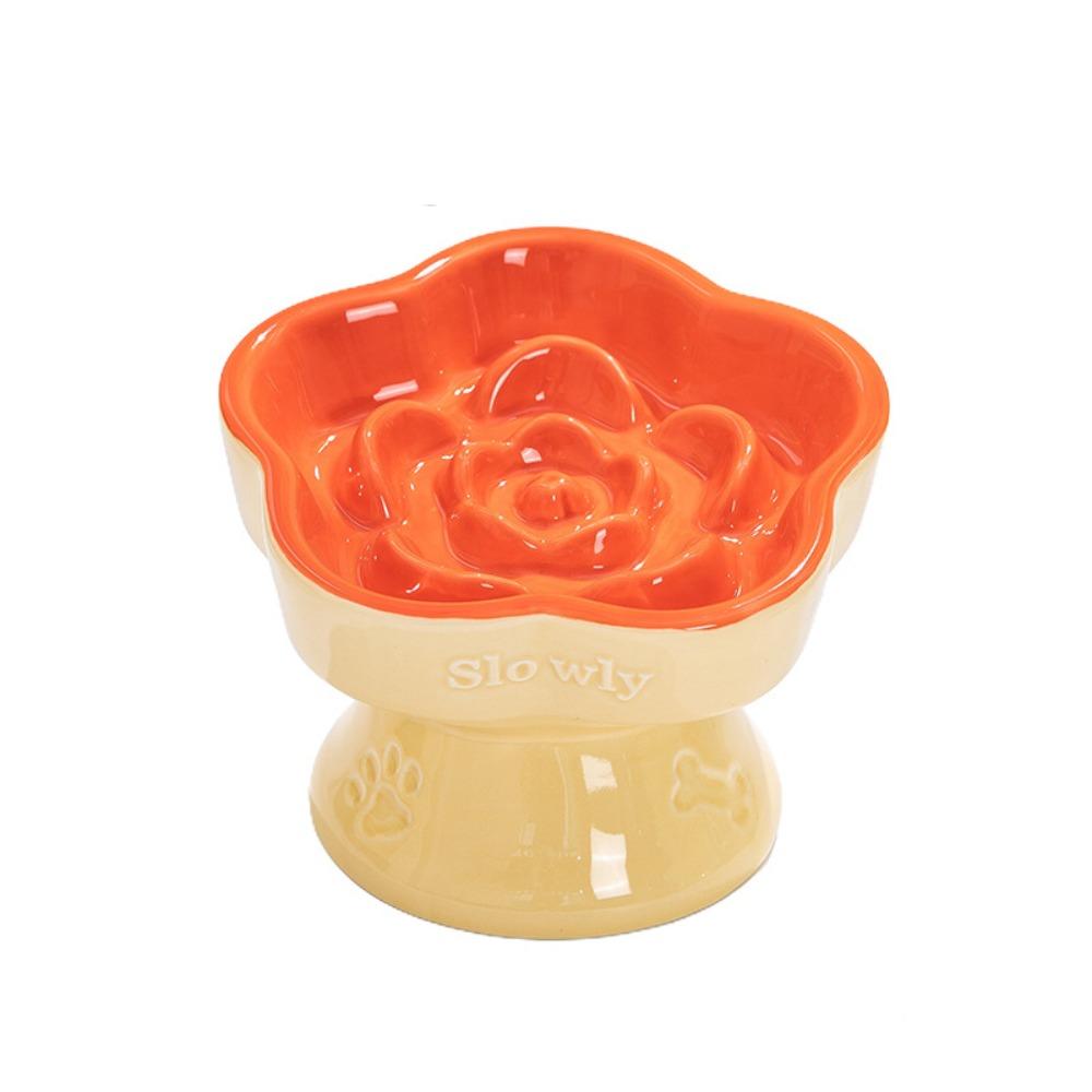 

Керамическая миска для домашних животных на высокой ножке, креативная кормушка для питья, миска для кормления собак, защита шеи бежевый