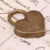 2sets Antique Style Heart Shaped Padlocks Bronze Finish Metal Padlock Set  For Craft Supplies