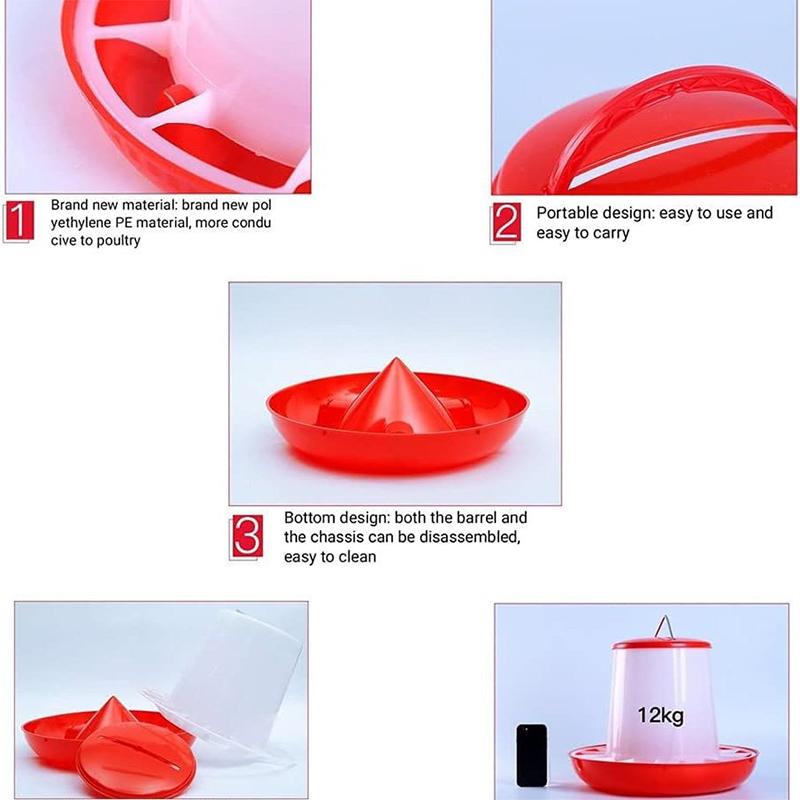 1/4/6/8/10Kg Automatic Chicken Feeder Bucket Rooster Hen Feeding Device, Farm Animal Poultry Quail Pigeon Feeding Supplies 1 Pc