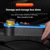 Car Storage Box With Ambient Light USB Charging Port Light-Emitting Multi-Functional Car Seat Clip Gap Storage Box