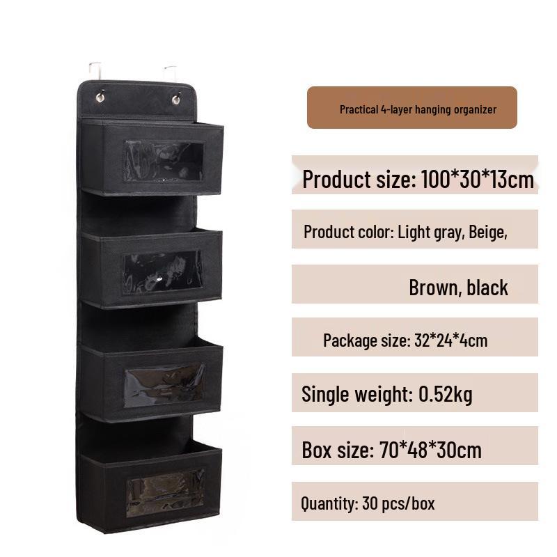 Wall-Mountable Hanging Storage Bag with Mesh Pockets for Dorms and Homes