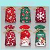 Christmas Gift Bag With Drawstring Ribbon Santa Print For Holiday Packaging