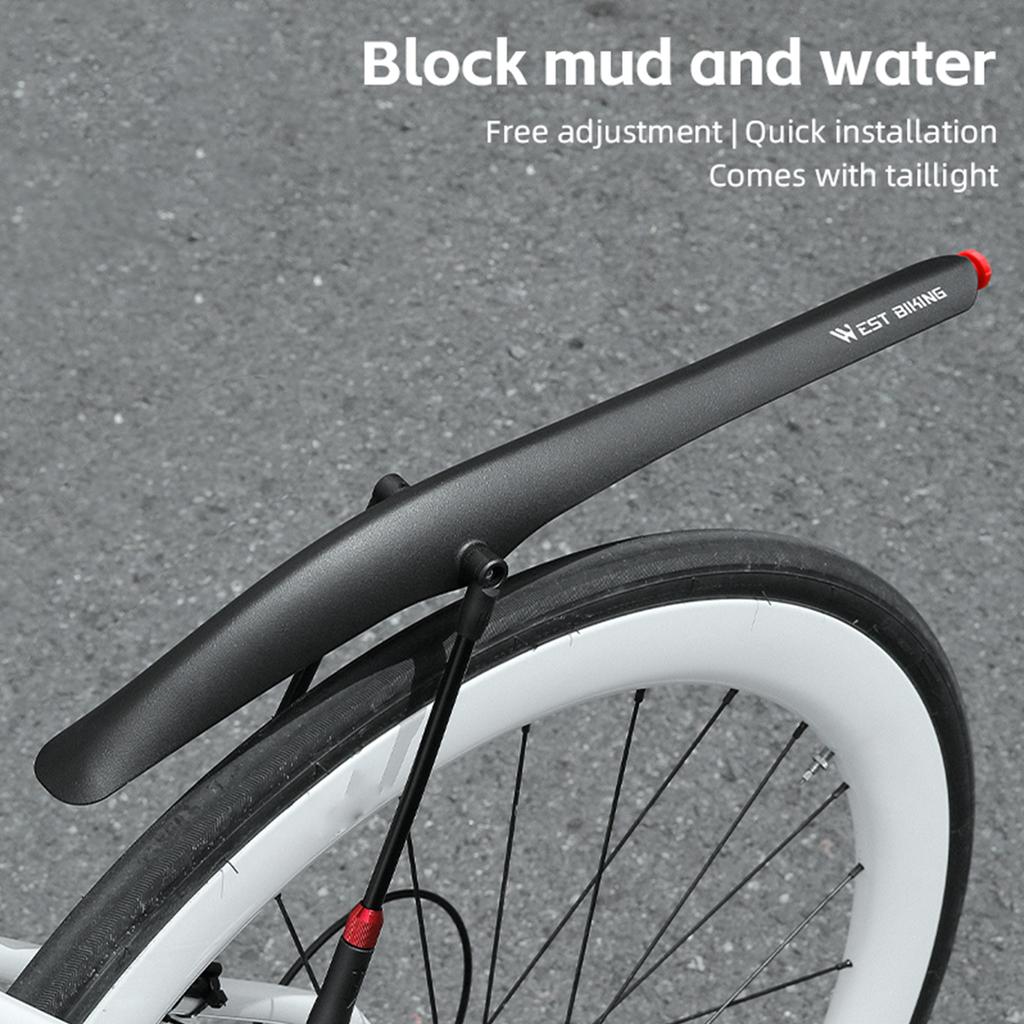 Road Bike Fenders 700c Mudguards with Tail Light Quick-Release Rear Bicycle Fender Set Lightweight