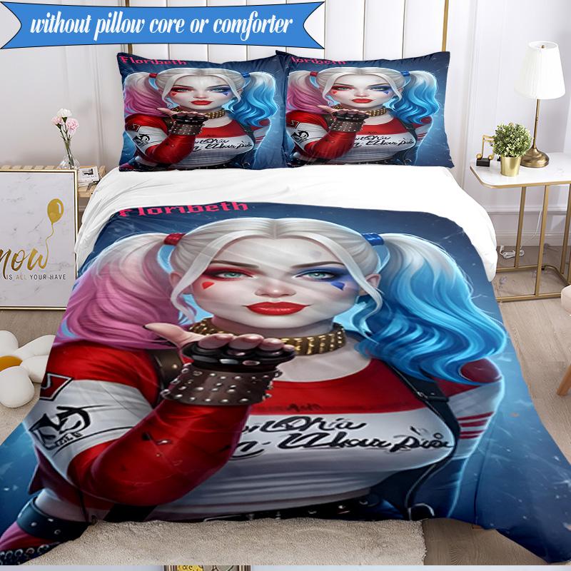 3PCS Quinn Artwork Bedding Set,Including 1pc Duvet Cover And 2pcs Pillowcases Perfect for Bedroom, Dormitory, Fan Christmas gift