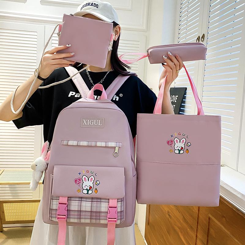 School bag, student school bag, female primary school student, junior high school student, large capacity backpack, small fresh outdoor